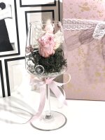 Longlife Rose im Weinglas, mit Geschenkkarton